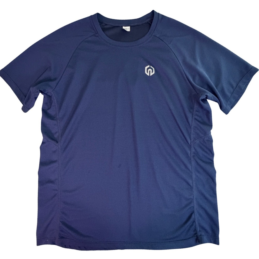 Athletic Crew Neck Short Sleeve Performance Tee Navy Blue Men's L